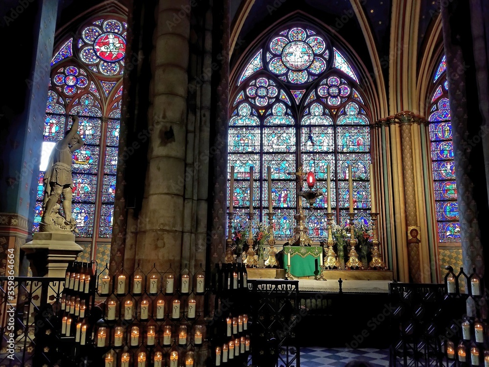 The interior of the Church Saint-Étienne-du-Mont, Paris