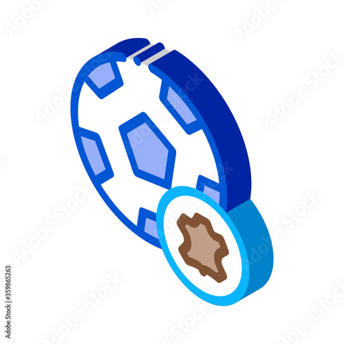 leather soccer ball icon vector. isometric leather soccer ball sign. color isolated symbol illustration