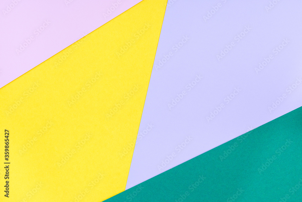 Abstract blank background for template, geometrical pattern made from green, violet, pink and yellow paper, horizontal, copy space Abstract blank background for template, geometrical pattern made from green, violet, pink and yellow paper, horizontal, copy space