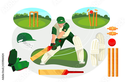 Set of lapta game actions. Player, batting, competition. Can be used for topics like leisure, ball game, activity photo