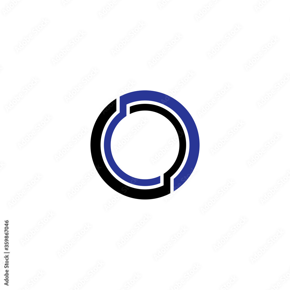 initial letter O logo, line art style design template