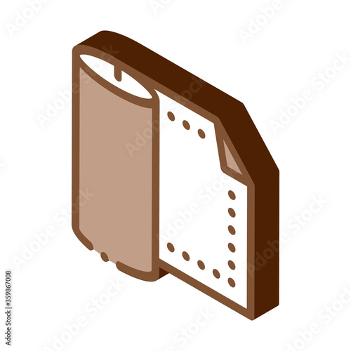 leather textile roll icon vector. isometric leather textile roll sign. color isolated symbol illustration