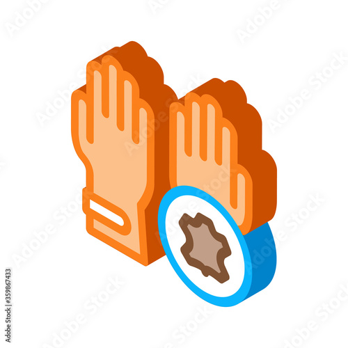 leather gloves icon vector. isometric leather gloves sign. color isolated symbol illustration