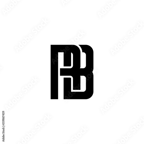 initial letter R and B, RB, BR logo, monogram line art style design template