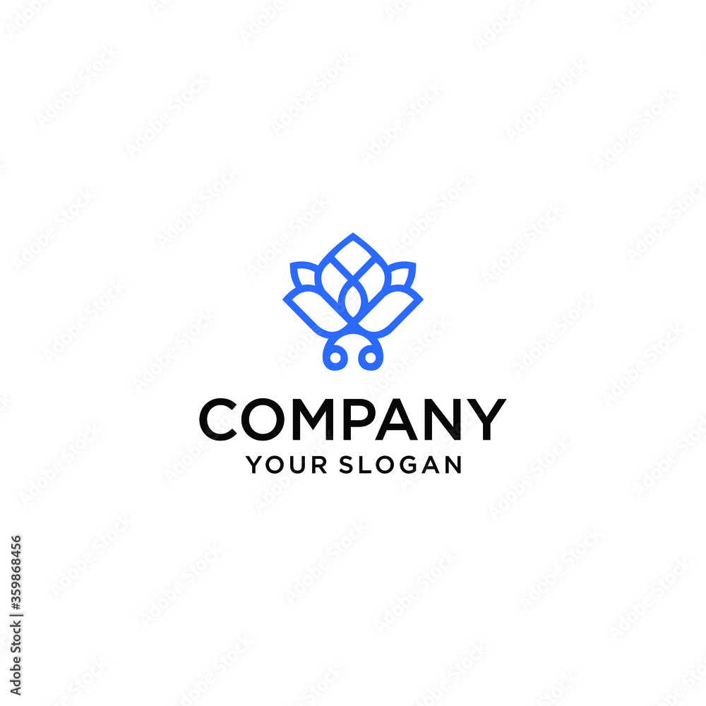 Fototapeta premium Elegant abstract flower line vector icon design. Universal symbol of premium creative solid. Vector signs are elegantly lined.