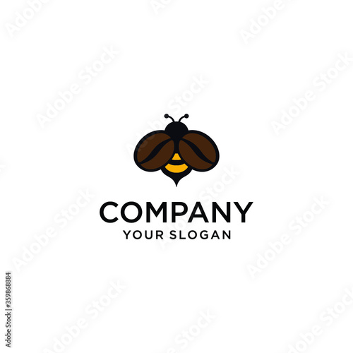 Illustration of coffee cup drink and bee logo design inspiration,bee coffee logo vector , outline logo