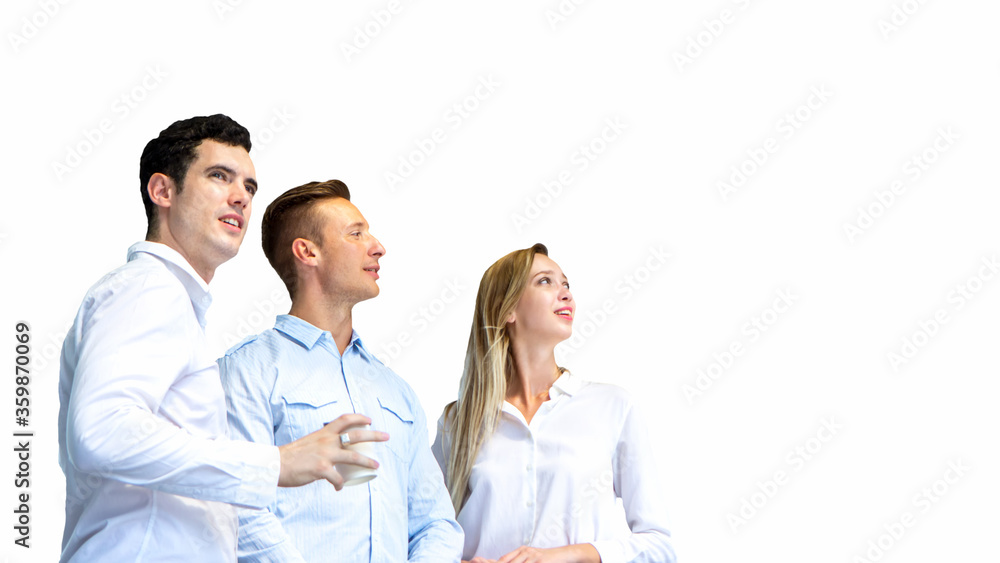 business people standing against white background business people standing against white background