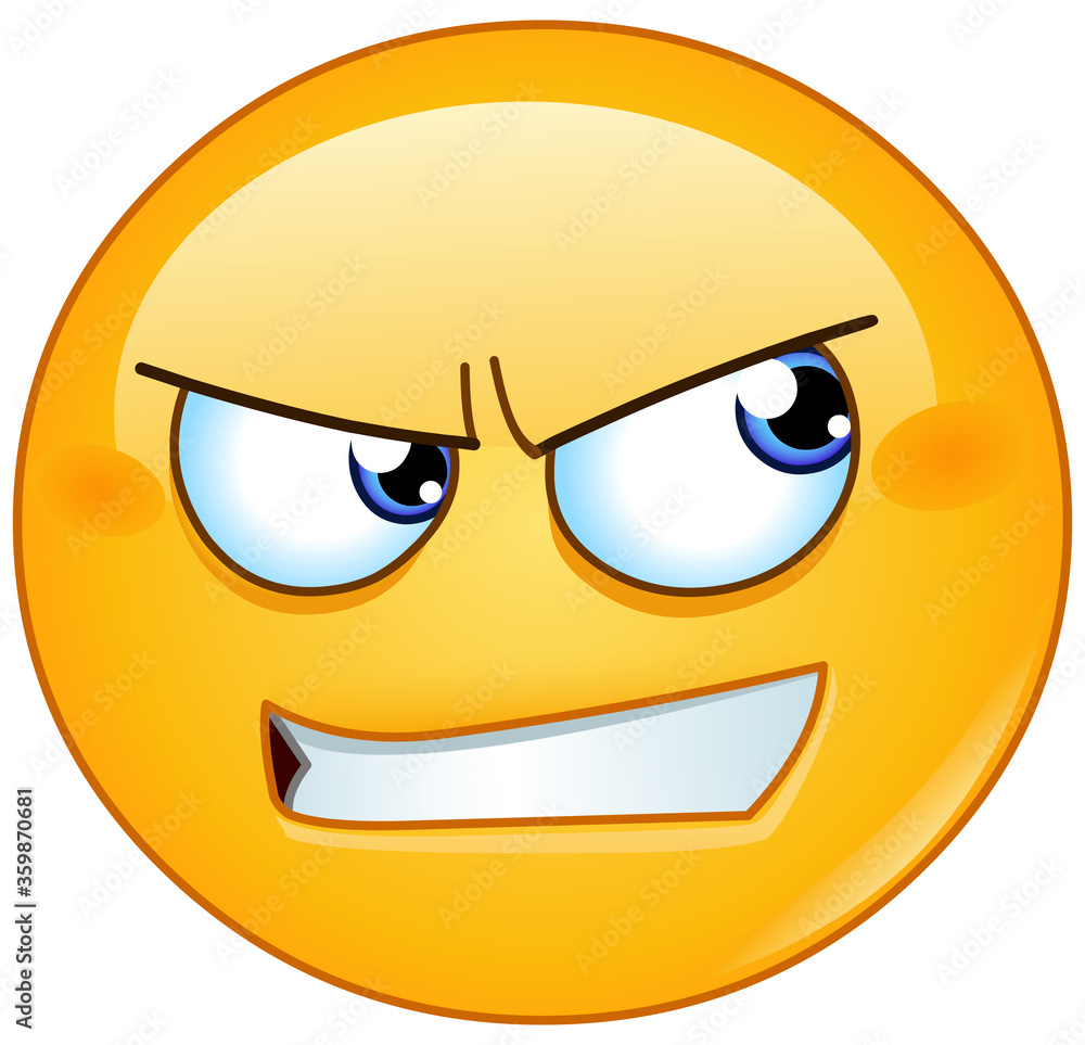 Angry emoji emoticon with bared teeth looking to the side Angry emoji emoticon with bared teeth looking to the side