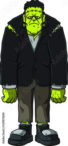 Vector Cartoon Frankenstein Monster Standing