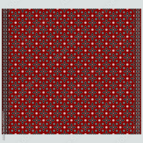 Ajrak Shawl - Sindhi Culture Fabric Pattern - Traditional Indus Valley wardrobe - print ready format. 
