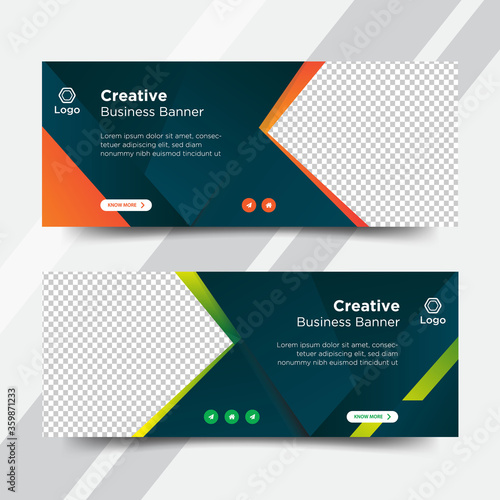 Creative business web banner design for social media post promotion 	