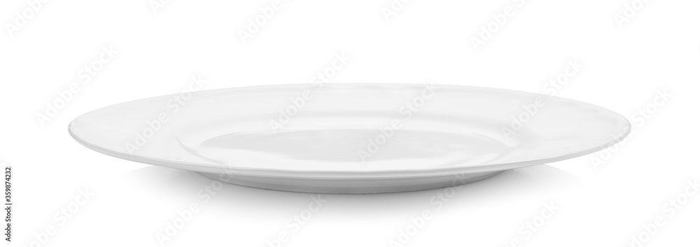 white empty plate on white background white empty plate on white background