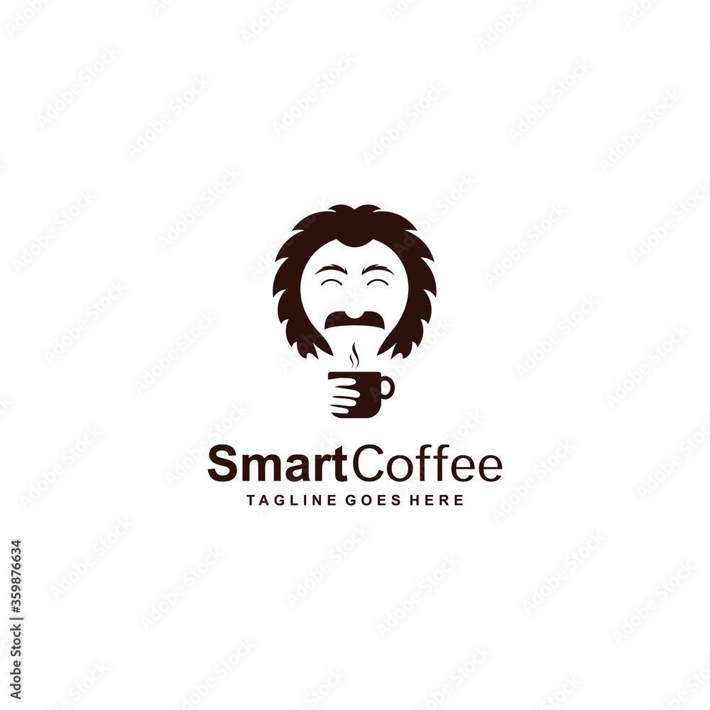 Geek coffee Logo Vector Illustration