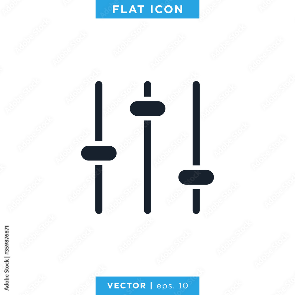 Equalizer, Audio Music Icon Vector Design Template.
