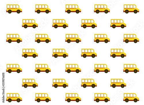 yellow school bus, vector pattern