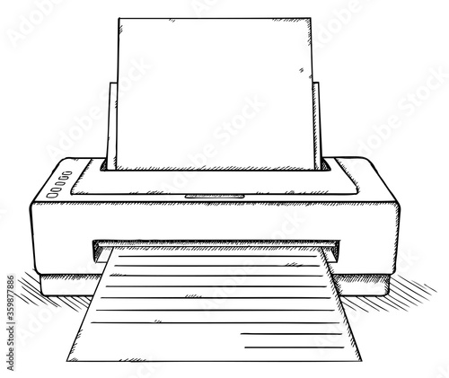black and white printer doodle