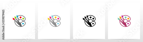 Colorfull Brushes On Letter Logo Design C