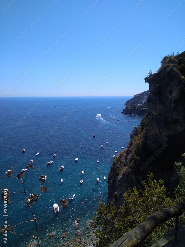 The picturesque landscape of the Amalfi coast in Italy.