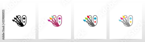Colorfull Brushes On Letter Logo Design U
