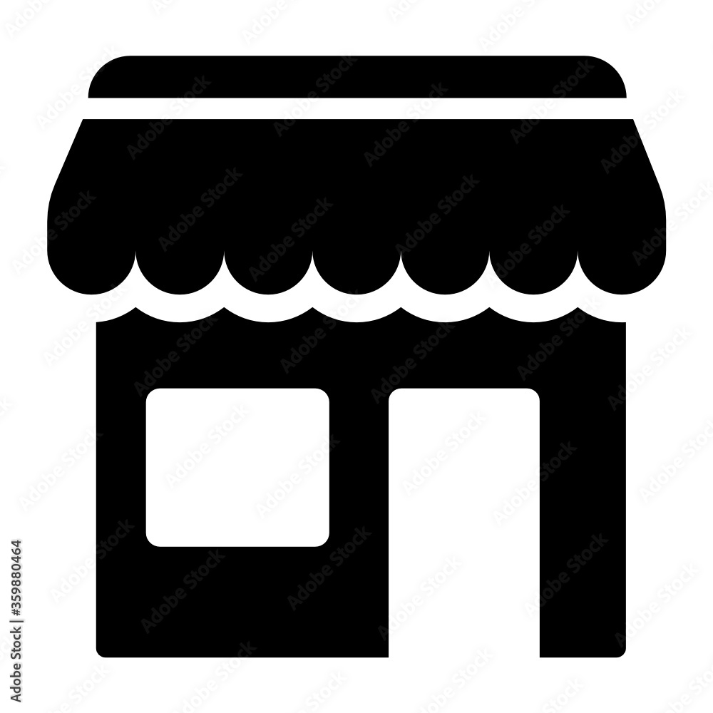 Store front vector icon.Shop building icon
