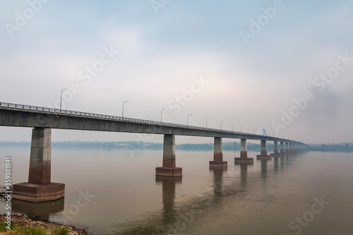 The Bridge over the Mekong River, Thai-Laos border crossing, Mukdahan, Thailand © Loveseen