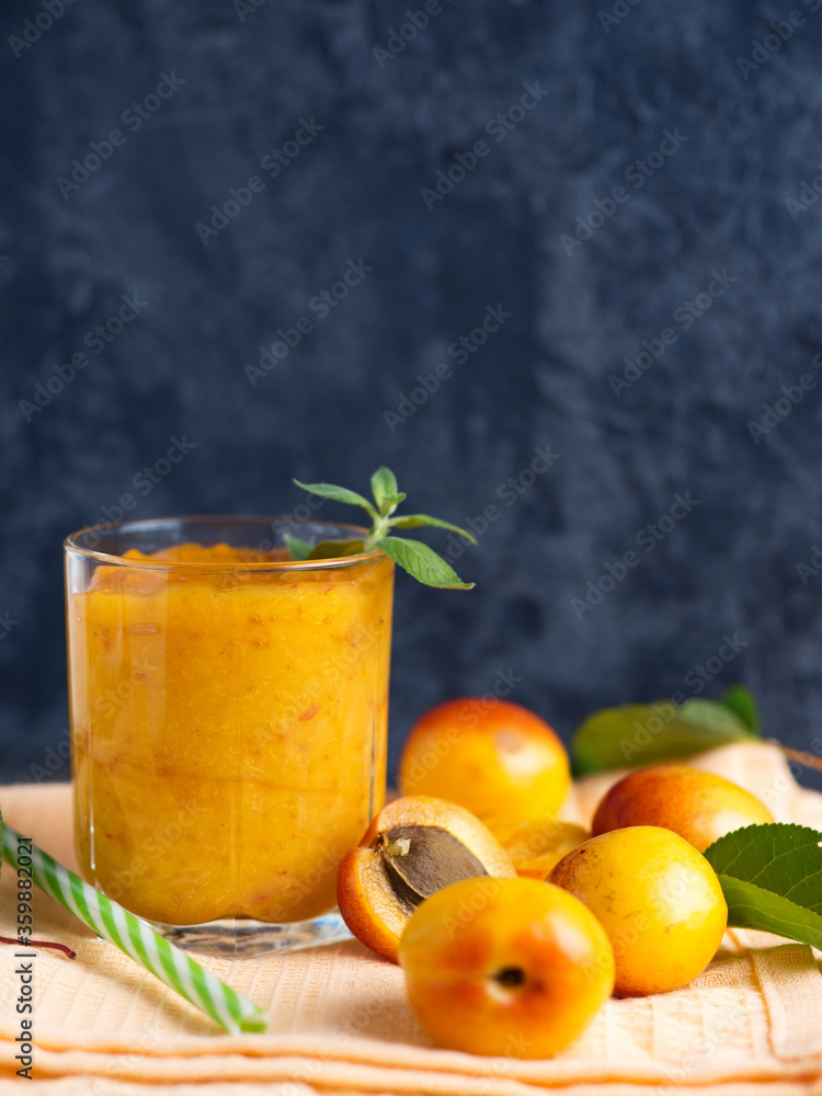 Fototapeta premium Seasonal summer healthy apricot smoothie