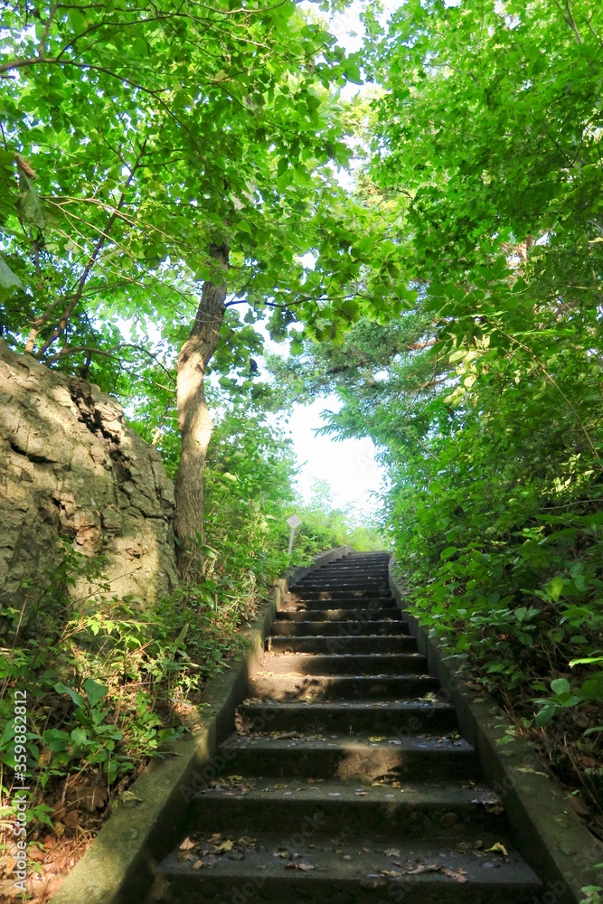 Obraz premium 高岩展望台の階段（青森県八戸市）