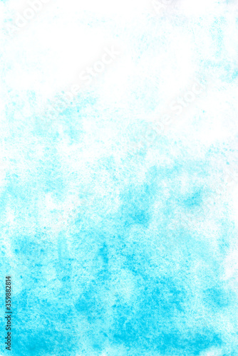 Abstract watercolor background. Blue gradient texture. Watercolor wet texture. Romantic illustration. Light blue on white original artwork, abstract art