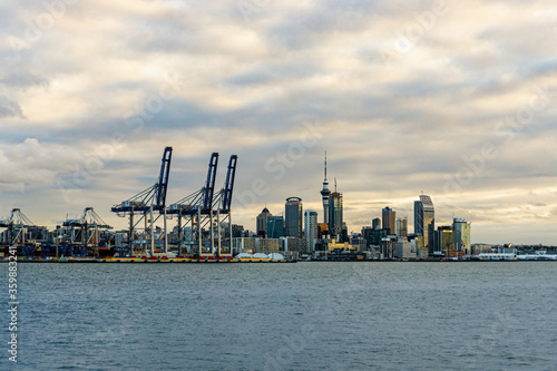 Cranes in Auckland port © Joseph
