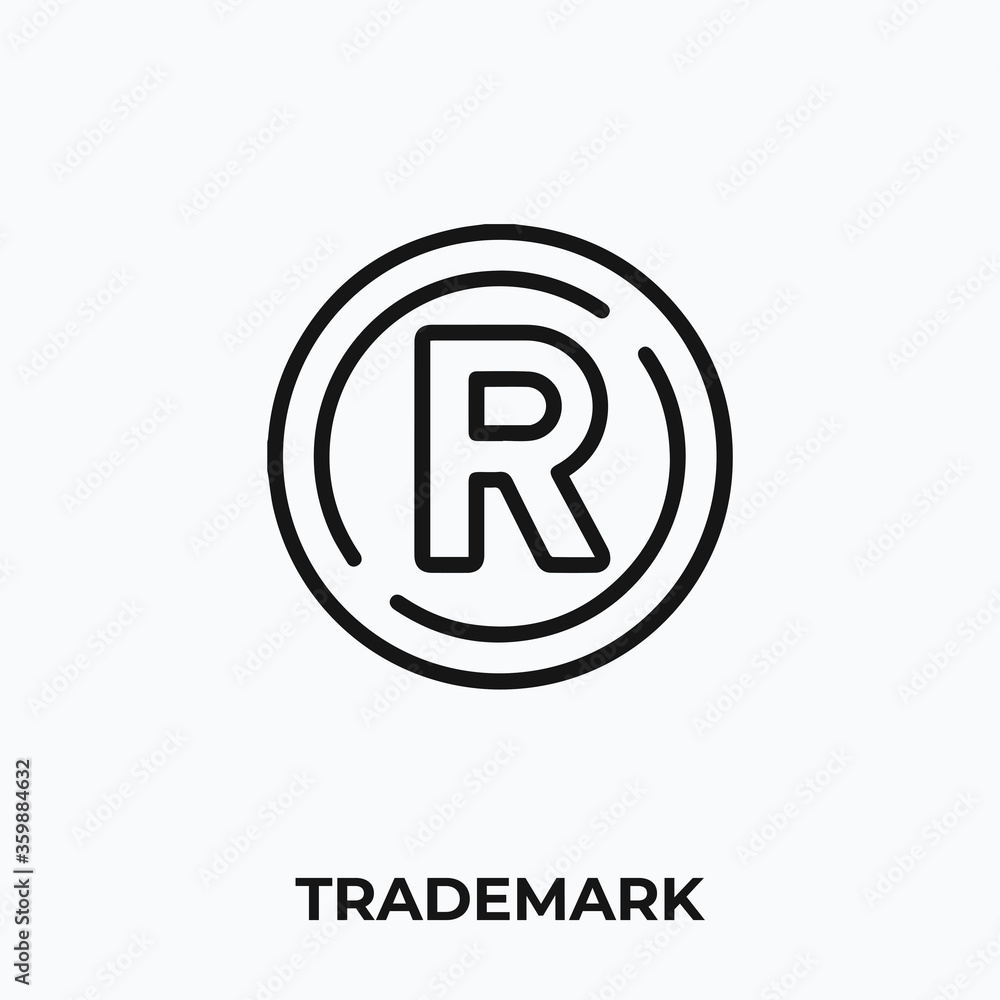 trademark icon vector. trademark sign symbol