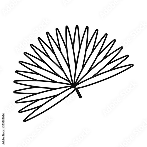 palmetto fan leaf icon  line style