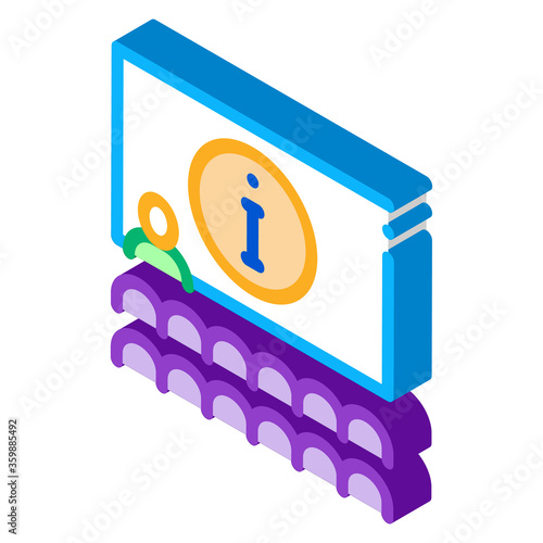 lector information blackboard icon vector. isometric lector information blackboard sign. color isolated symbol illustration