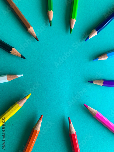 Back to school  colorful pencils
