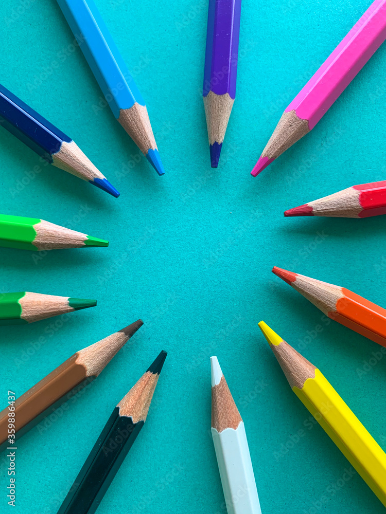 Back to school, color pencils with copy space Back to school, color pencils with copy space