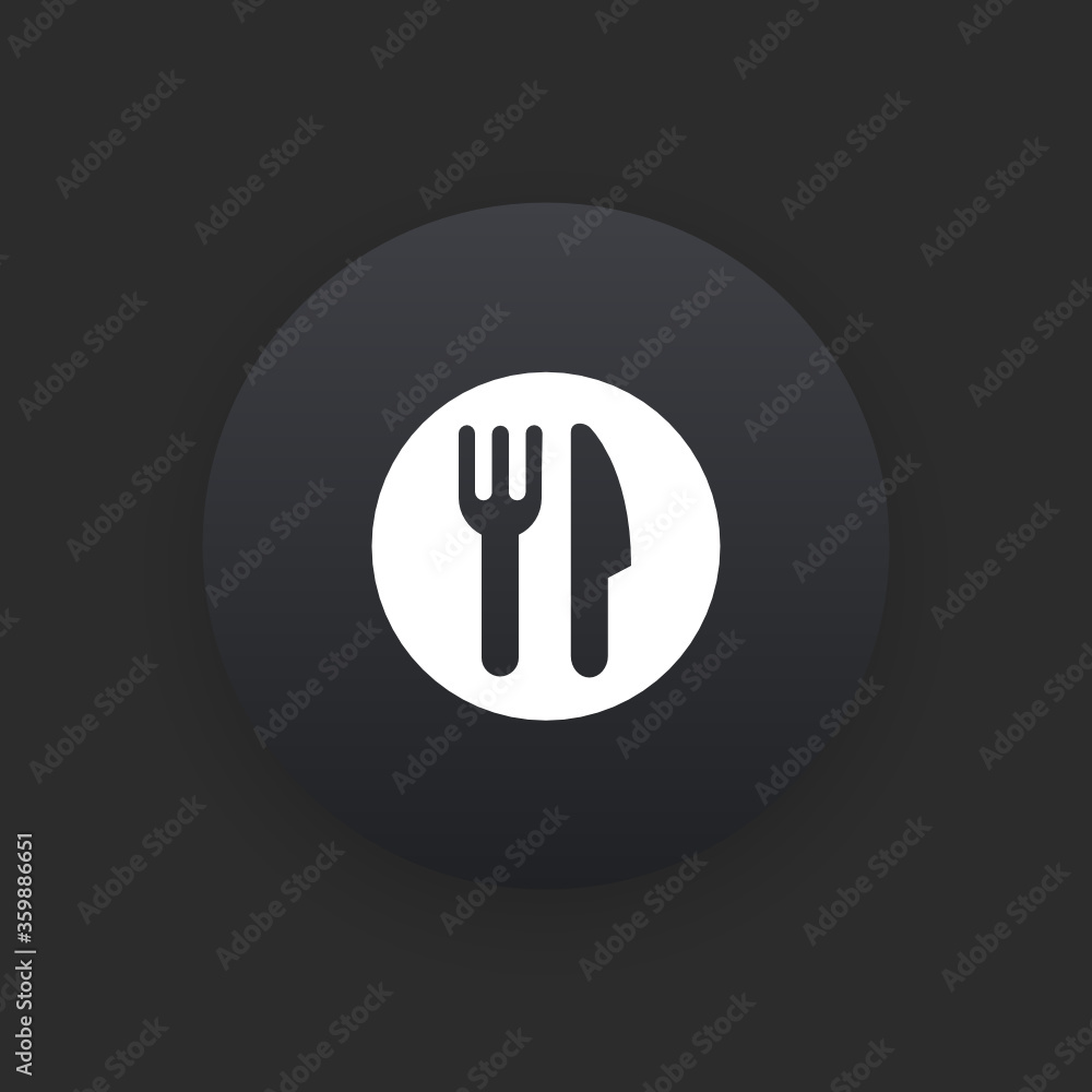 Restaurant Menu - Matte Black Web Button Restaurant Menu - Matte Black Web Button
