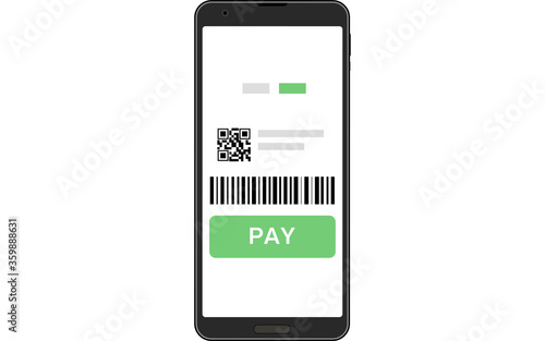 スマホ決済アプリの利用画面を開くスマートフォン