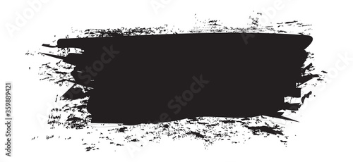 Black brush stroke isolated on white background. Trendy brush stroke for black ink paint, grunge backdrop, dirt banner, watercolor design and dirty texture. Brush stroke vector illustration