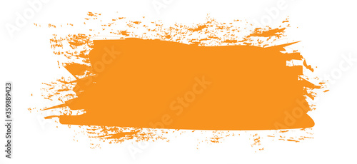 Orange brush stroke isolated on white background. Trendy brush stroke for orange ink paint, grunge backdrop, dirt banner, watercolor design and dirty texture. Brush stroke vector illustration