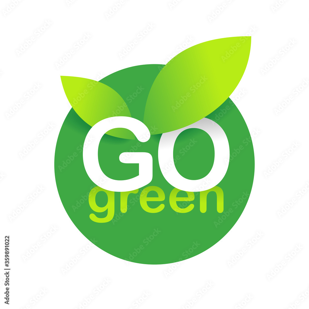 Go Green emblem - stamp for eco-friendly environmental protection organization - isolated vector logo, eco icon, sticker Go Green emblem - stamp for eco-friendly environmental protection organization - isolated vector logo, eco icon, sticker