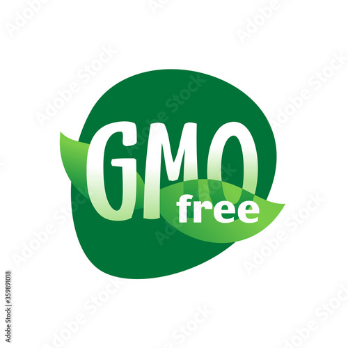 GMO free sticker - vector emblem for natural food cover marking - vector icon