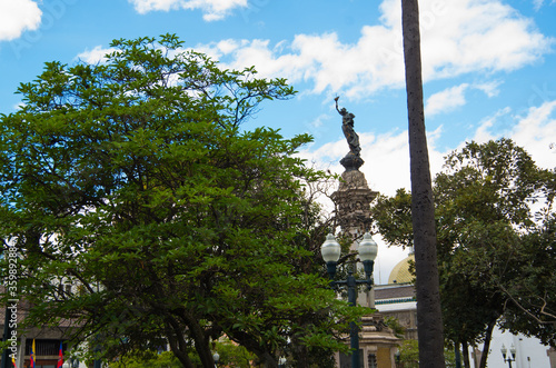 QUITO  ECUADOR - MAY 06 2016  Statue of Heroes at Plaza Grande in Quito  Ecuador