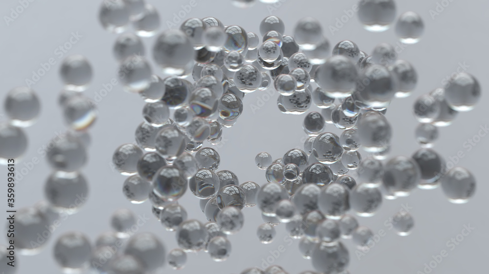transparent bubble flow on light background transparent bubble flow on light background