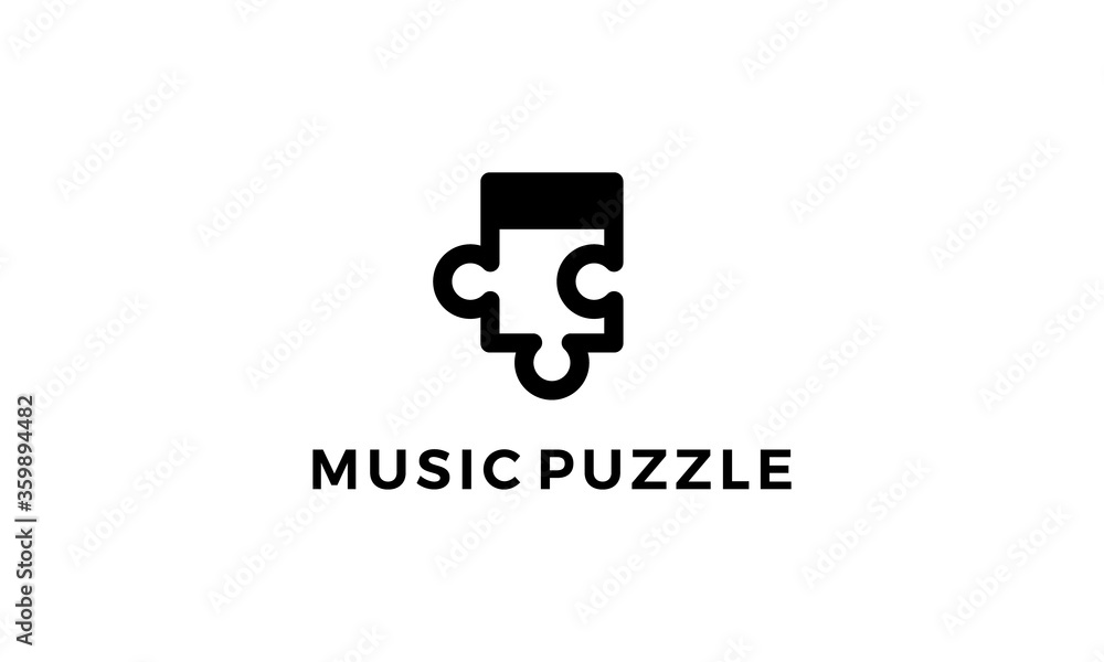 music puzzle logo design concept music puzzle logo design concept