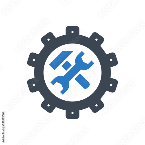 Technical Support Related Vector Glyph Icon. Isolated on White Background. Vector Illustration.