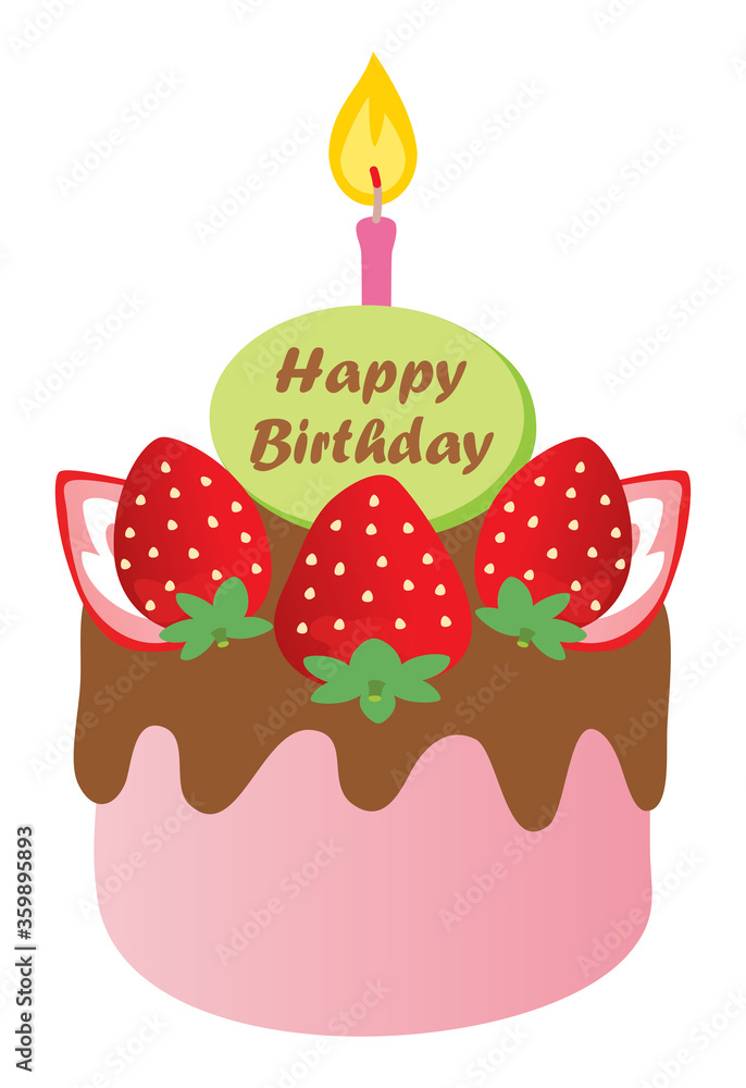 Pretty strawberry birthday cake pink Pretty strawberry birthday cake pink