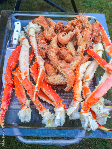 king crab big legs on a tray