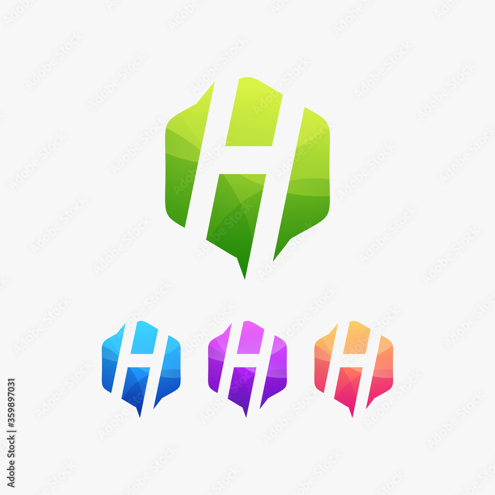 Obraz premium h letter logo typography abstract