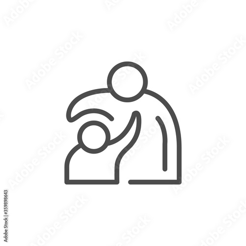 Parent and child line outline icon