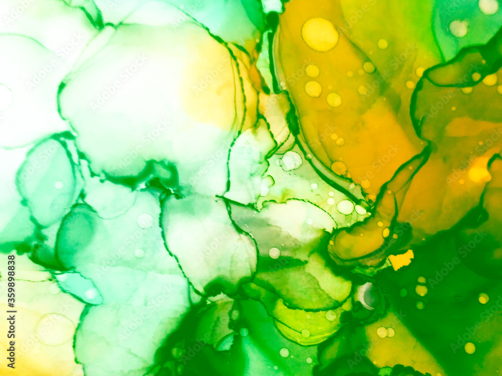 Summer Alcohol Ink Background. Ink Paint Texture. 