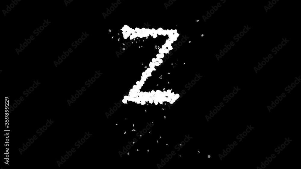 Holiday text out of Christmas ornaments with snow flakes and alpha channel in vibrant random colors Z Holiday text out of Christmas ornaments with snow flakes and alpha channel in vibrant random colors Z